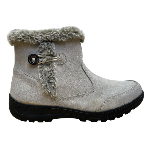 Khombu Women’s Gray Faux Fur-Lined Winter Iris Ankle Boots Size 9M - Picture 1 of 11